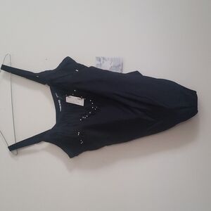 Avenue Black Fringe One Piece Swimsuit new Size 22